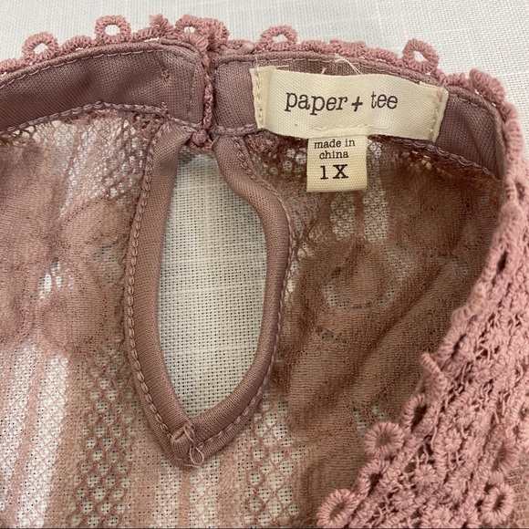 🆕 Boho Mauve Lace Tank Plus - Picture 9 of 13